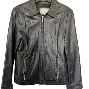 Wilson Womens Leather Coat / Jacket Maxima Lined Biker - Large